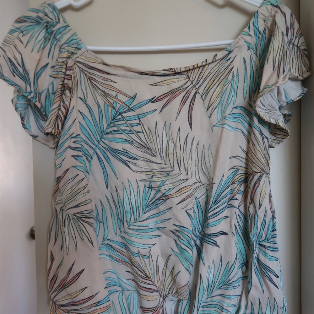 Float palm off the shoulder top